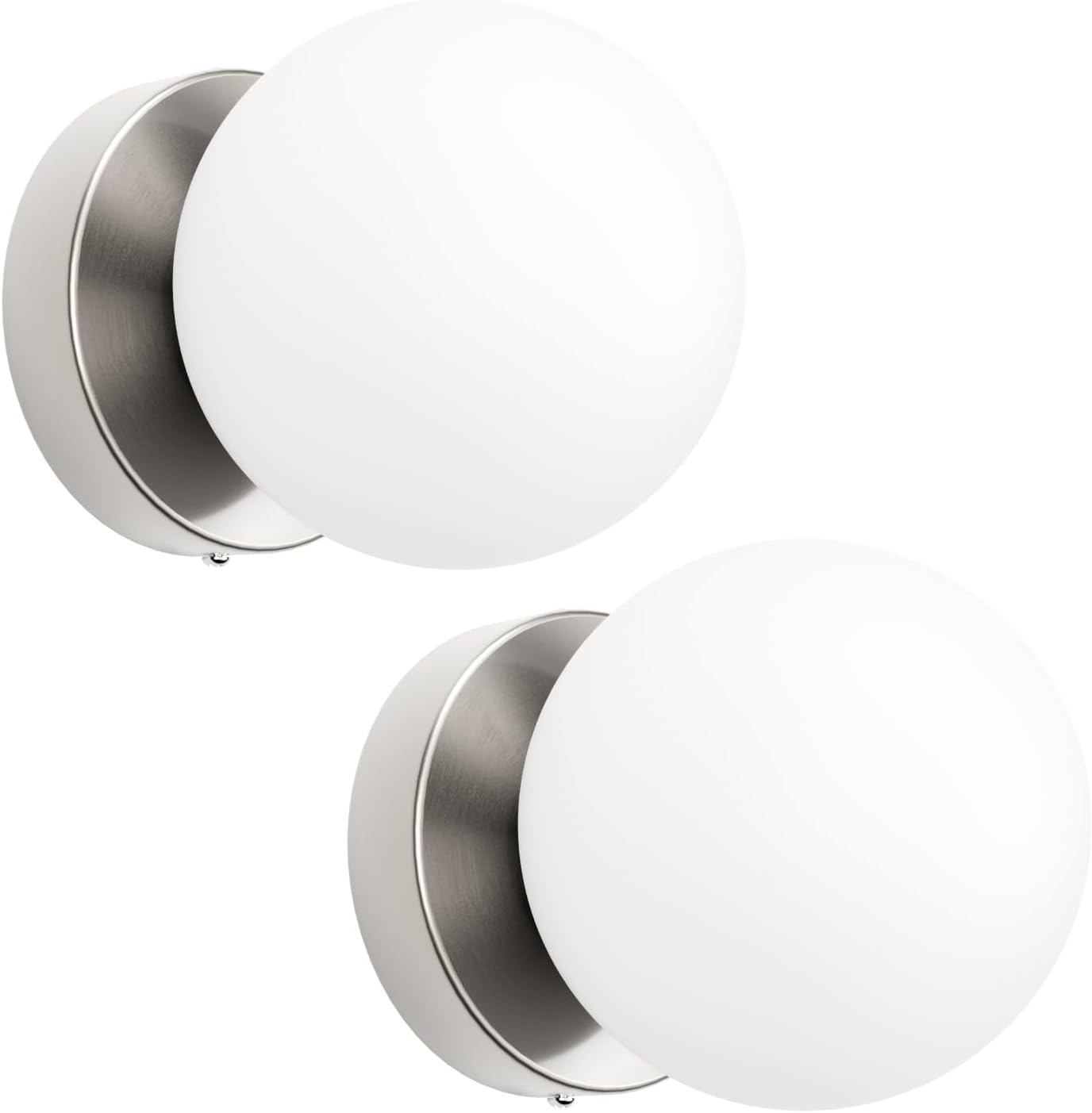 Aoceley brushed nickel globe sconces set