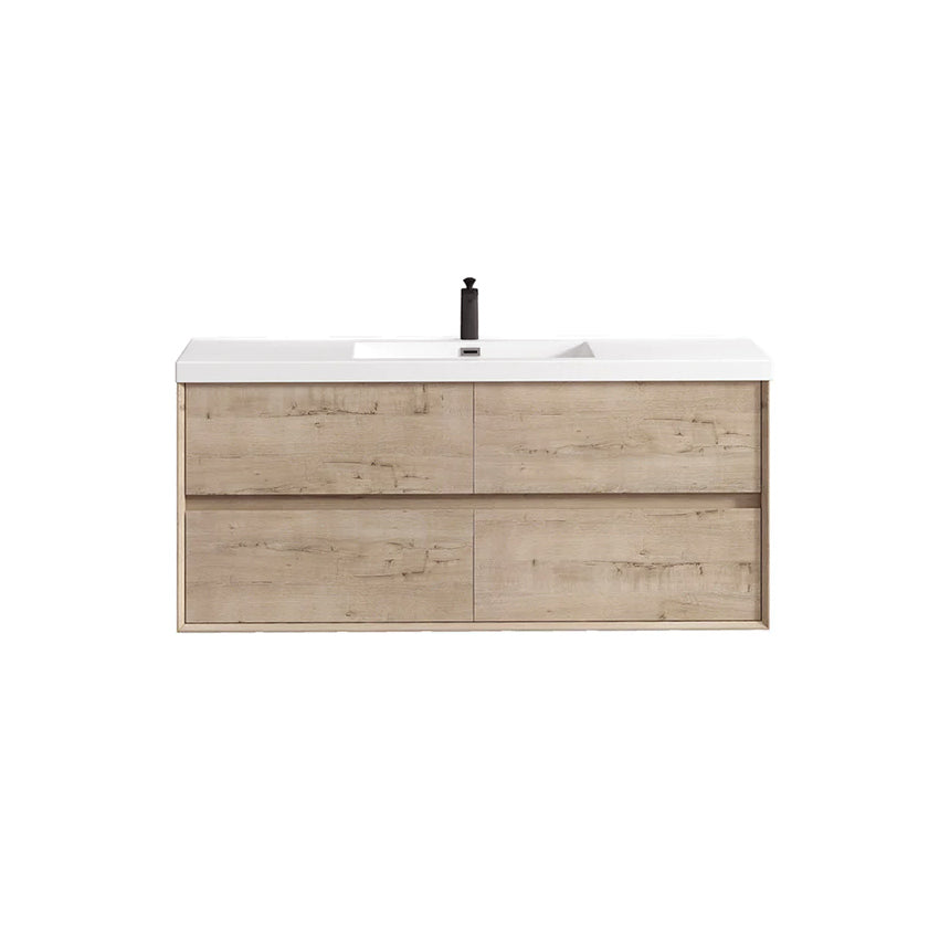 60 inch Sottile floating vanity in natural oak