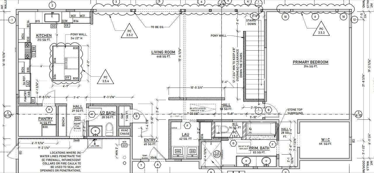 Floor plan used for LVP layout direction planning