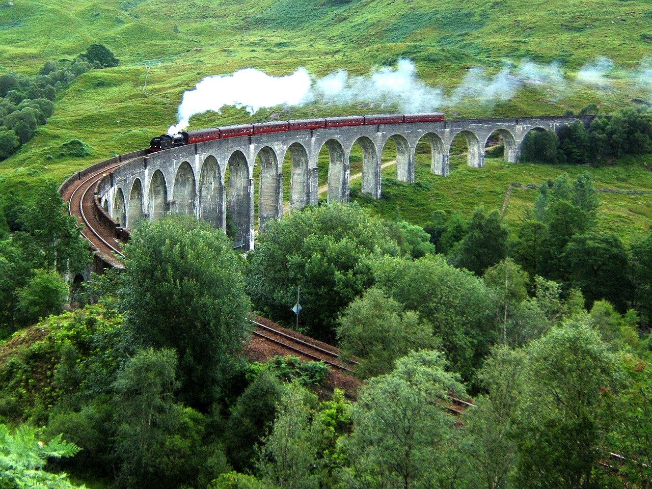Glenfinnan Viaduct in the Scottish Highlands